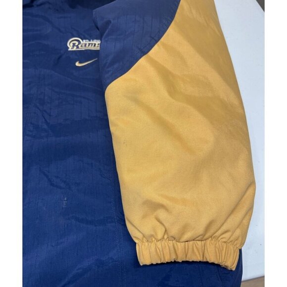 VTG St. Louis Rams Nike Teams Puffer Coat Jacket Hooded Mens XL Football NFL - Picture 6 of 12